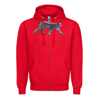 Red canada lynx Zipper Hoodie - LillyAllenDesigns