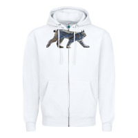 White canada lynx Zipper Hoodie - LillyAllenDesigns