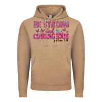 Vintage Coffee be strong and courageous Vintage Hoodie - texasbilliewilder