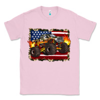 Bubblegum Pink american flag monster truck Classic Tee - Artiststas