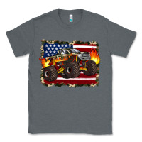 Charcoal Heather american flag monster truck Classic Tee - Artiststas