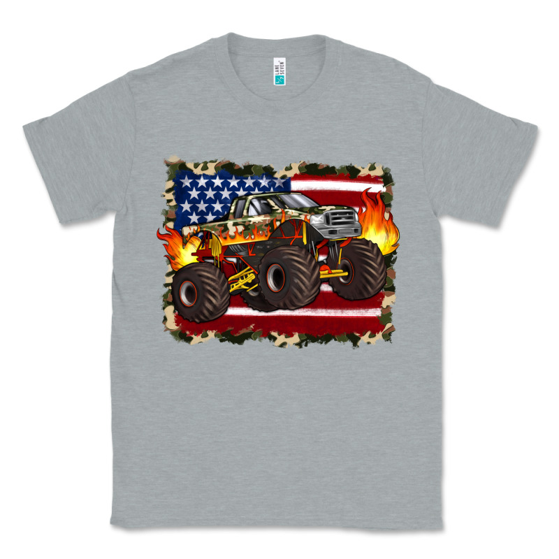 American Flag Monster Truck Classic Tee by Artiststas | Teevron