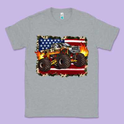 American Flag Monster Truck Classic Tee Designed By Artiststas