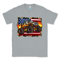 Heather Grey american flag monster truck Classic Tee - Artiststas