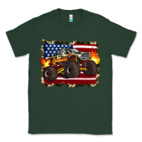 Sports Green american flag monster truck Classic Tee - Artiststas