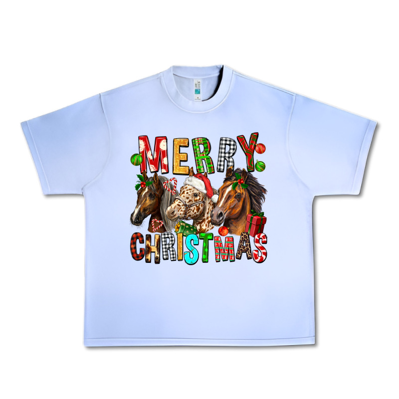 Merry Christmas Horses Urban Heavy Tee by FaDigitalArtStudio | Teevron