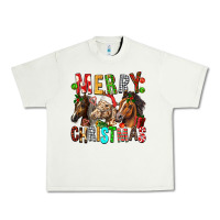 Pistachio Merry christmas horses Urban Heavy Tee - FaDigitalArtStudio
