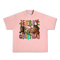 Salmon Merry christmas horses Urban Heavy Tee - FaDigitalArtStudio