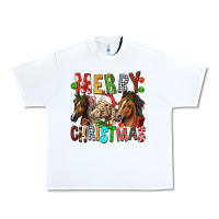 White Merry christmas horses Urban Heavy Tee - FaDigitalArtStudio
