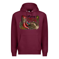 Burgundy Merry Christmas Premium Hoodie - SublimationCraftShop