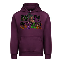 Mauve Wine Momster with witch Urban Hoodie - NancyCooperArtShop