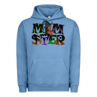 Pigment Pebble Blue Momster with witch Urban Hoodie - NancyCooperArtShop