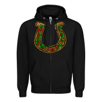 Black Christmas Horseshoe Zipper Hoodie - Jasminsmagicworld
