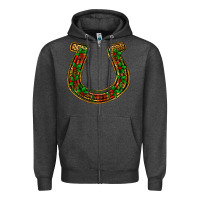 Charcoal Heather Christmas Horseshoe Zipper Hoodie - Jasminsmagicworld