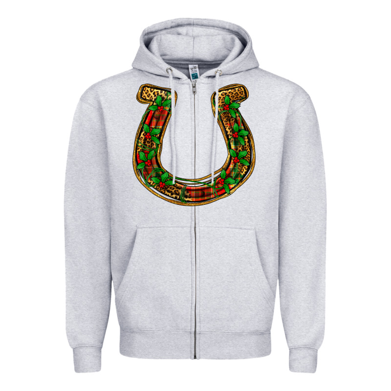 Christmas Horseshoe Zipper Hoodie by Jasminsmagicworld | Teevron