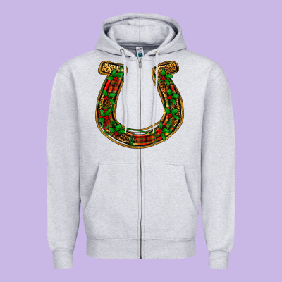 Christmas Horseshoe Zipper Hoodie Designed By Jasminsmagicworld