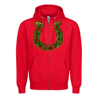 Red Christmas Horseshoe Zipper Hoodie - Jasminsmagicworld