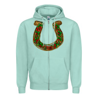 Seafoam Christmas Horseshoe Zipper Hoodie - Jasminsmagicworld