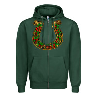 Sports Green Christmas Horseshoe Zipper Hoodie - Jasminsmagicworld