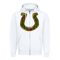 White Christmas Horseshoe Zipper Hoodie - Jasminsmagicworld