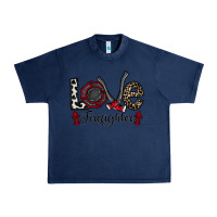Navy love firefighter Urban Heavy Tee - CowhideDigitalArt