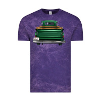 Cloud Purple western green truck back view Vintage Tee - FaDigitalArtStudio