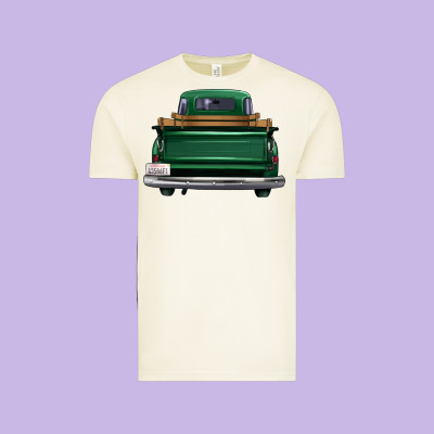Western Green Truck Back View Vintage Tee Designed By Fadigitalartstudio