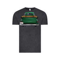 Vintage Black western green truck back view Vintage Tee - FaDigitalArtStudio