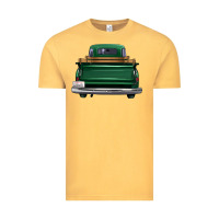 Vintage Mustard western green truck back view Vintage Tee - FaDigitalArtStudio