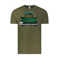 Vintage Olive western green truck back view Vintage Tee - FaDigitalArtStudio