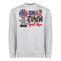 Heather Grey small town gail usa Heavyweight Sweatshirt - CowhideDigitalArt