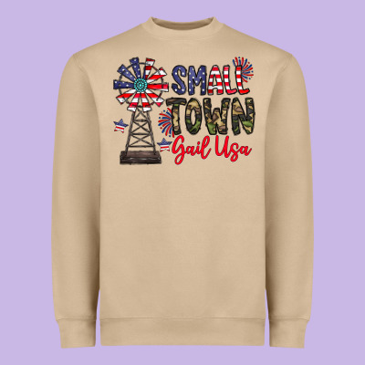 Small Town Gail Usa Heavyweight Sweatshirt Designed By Cowhidedigitalart