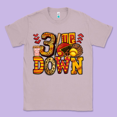 Three Up Three Down Softball Classic Tee Designed By Jasminsmagicworld