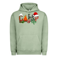 Pigment Oil Green Christmas camp Urban Hoodie - NancyCooperArtShop