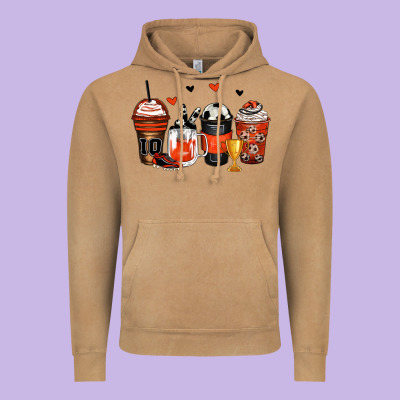 Soccer Coffee Cups Vintage Hoodie Designed By Zillion Design Studio