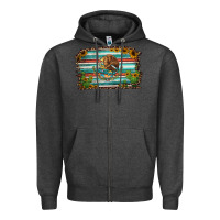 Charcoal Heather cactus turquoise serape leopard mexican flag Zipper Hoodie - Jasminsmagicworld