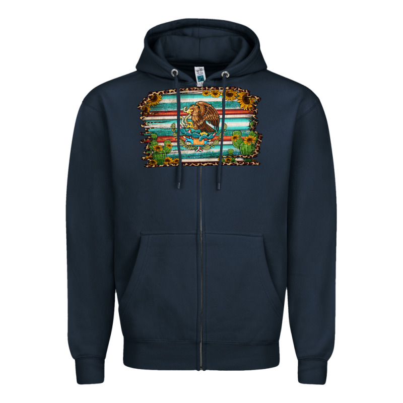 Cactus Turquoise Serape Leopard Mexican Flag Zipper Hoodie by Jasminsmagicworld | Teevron