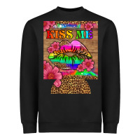 Black lgbtq kiss me  can cooler Heavyweight Sweatshirt - HRA Design Shop