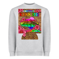 Heather Grey lgbtq kiss me  can cooler Heavyweight Sweatshirt - HRA Design Shop