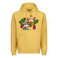 Antique Gold mexican tequila gnomes guitar roses cactus serape Premium Hoodie - Artiststas