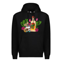 Black mexican tequila gnomes guitar roses cactus serape Premium Hoodie - Artiststas