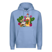 Colony Blue mexican tequila gnomes guitar roses cactus serape Premium Hoodie - Artiststas