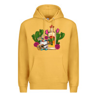 Mustard mexican tequila gnomes guitar roses cactus serape Premium Hoodie - Artiststas