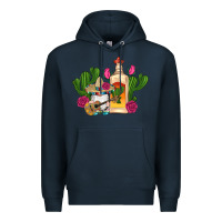 Navy mexican tequila gnomes guitar roses cactus serape Premium Hoodie - Artiststas