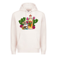 Pale Pink mexican tequila gnomes guitar roses cactus serape Premium Hoodie - Artiststas