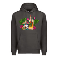 Smoke mexican tequila gnomes guitar roses cactus serape Premium Hoodie - Artiststas