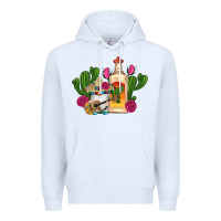 White mexican tequila gnomes guitar roses cactus serape Premium Hoodie - Artiststas