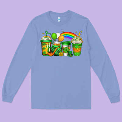 St Patricks Coffee Long Sleeve Tee Designed By Jasminsmagicworld