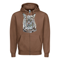 Chestnut Bobcat Head Zipper Hoodie - LillyAllenDesigns