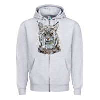 Heather Grey Bobcat Head Zipper Hoodie - LillyAllenDesigns